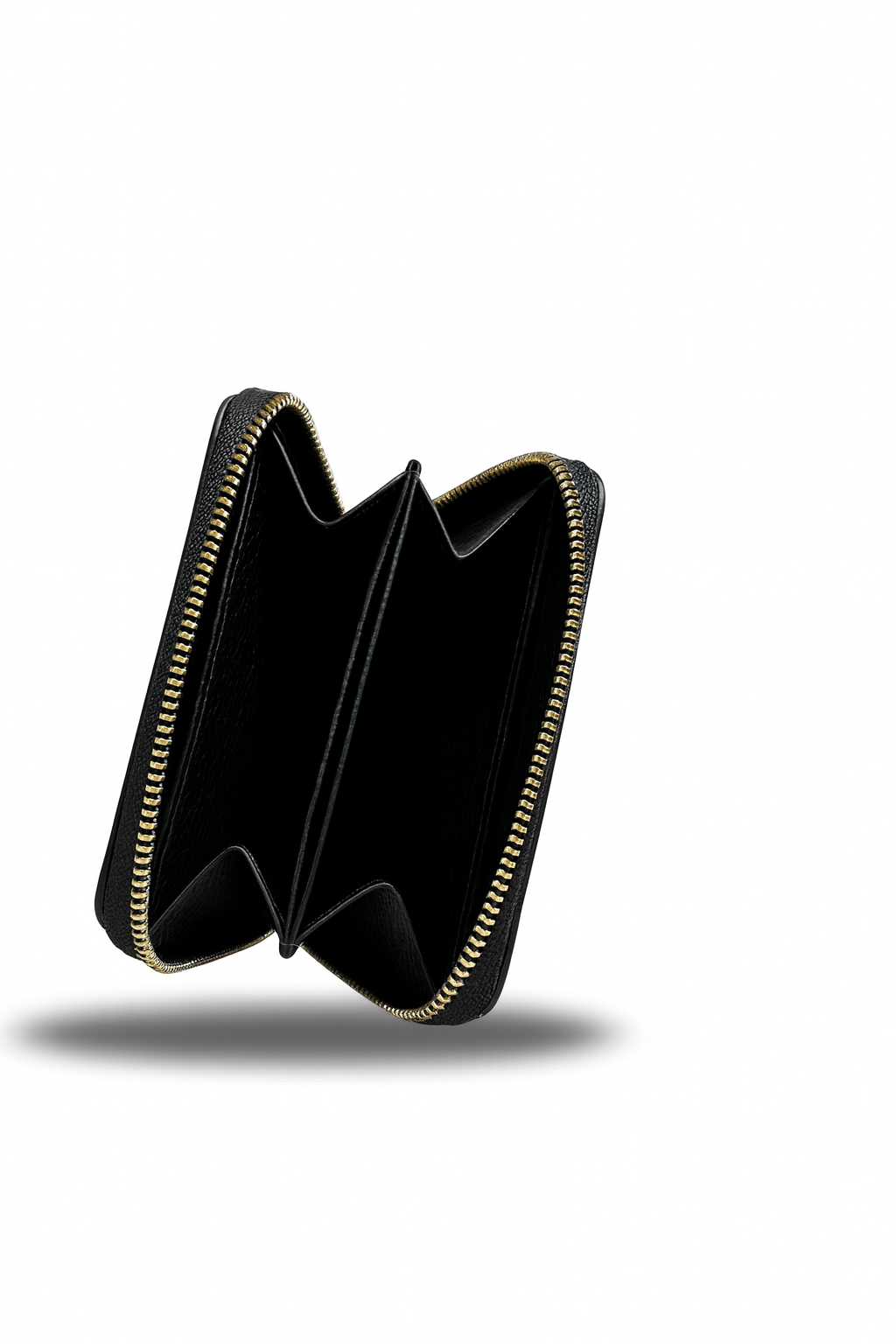 Handcrafted Black Leather Zip Wallet – Minimal & Functional Design